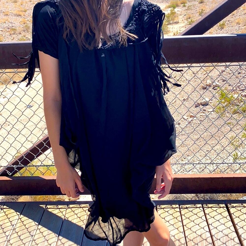 Fringe Glam Dress Black Size M